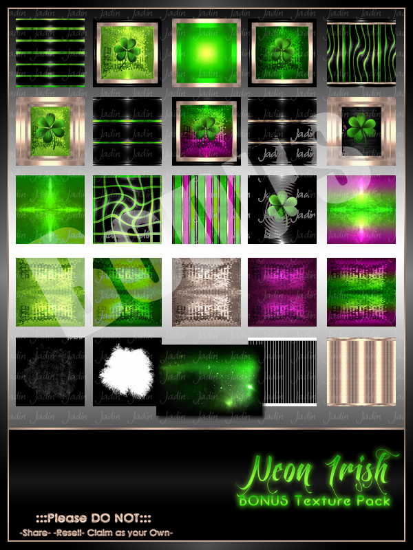  Neon Irish Collection-- $8.00