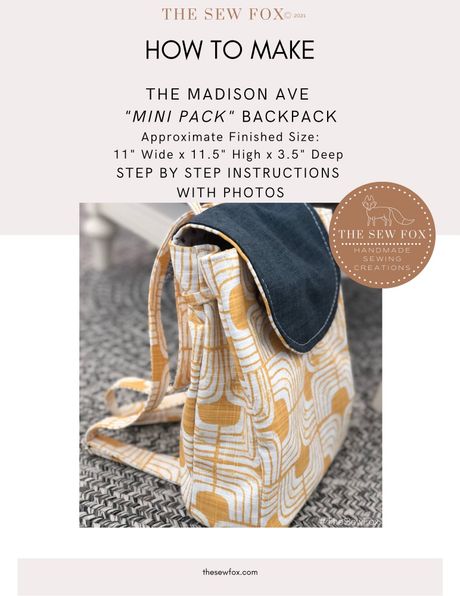 Madison Ave Mini Backpack Instructional E-book