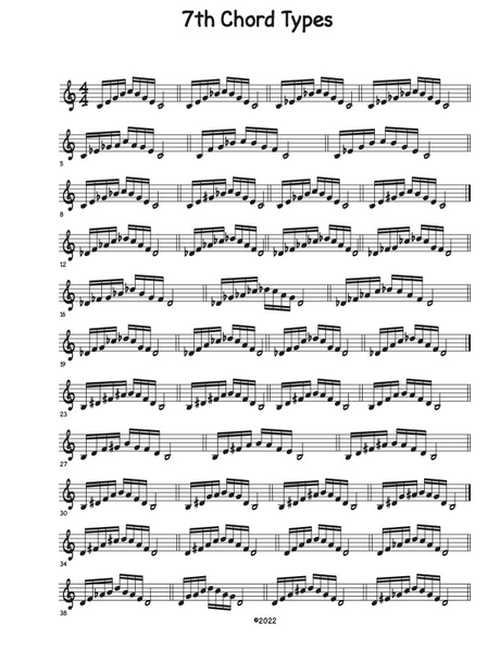 All 11 7th Chord exercises in all keys