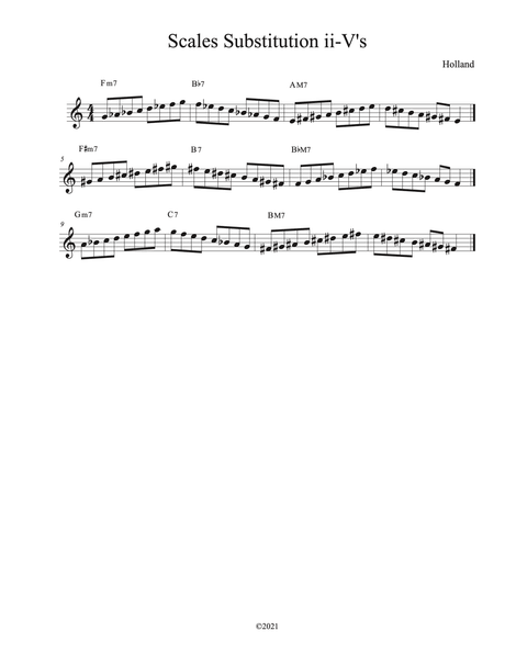 Scales Sub ii-V7’s to I