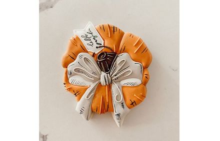 Pumpkin with Bow and Tag