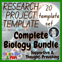 Set of 20 Biology / Life Science Research Project Templates | Digital + Print