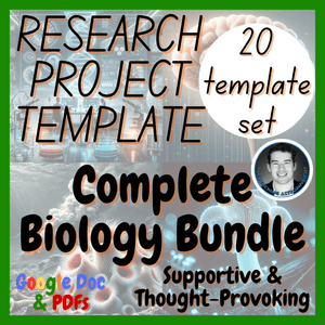 Set of 20 Biology / Life Science Research Project Templates | Digital + Print