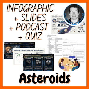 Asteroids | Infographic + Slides + Podcast + Quiz Space Science Set