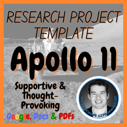 Apollo 11 | Space Science Research Project Template | Digital + Print