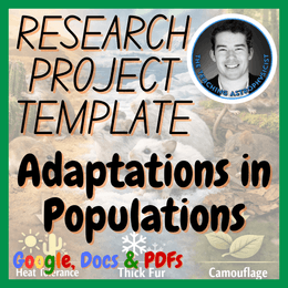 Adaptations in Populations | Biology Research Project Template | Digital + Print