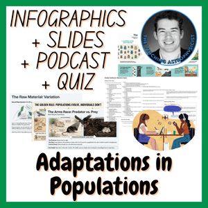 Adaptations in Populations | Infographics + Slides + Podcast + Quiz Biology Set