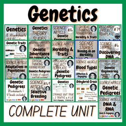 Genetics Complete Unit | Middle / High School Biology | 8th 9th 10th 11th Grade