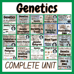 Genetics Complete Unit | Middle / High School Biology | 8th 9th 10th 11th Grade