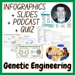 Genetic Engineering Infographics + Slides + Podcast + Quiz | Biology Science Set