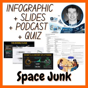 Space Junk | Infographic + Slides + Podcast + Quiz | Space Science Set