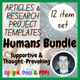 Humans Bundle | 6 Life Science Reading Passages + 6 Research Project Templates