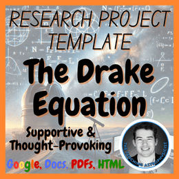 The Drake Equation | Space Research Project Template | Digital + Print + HTML
