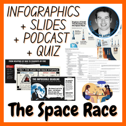 The Space Race | Infographics + Slides + Podcast + Quiz Space Science Set
