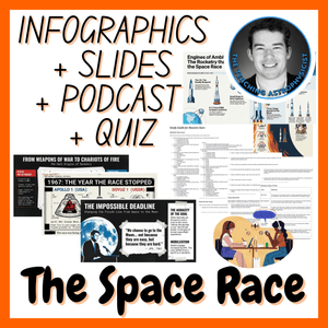 The Space Race | Infographics + Slides + Podcast + Quiz Space Science Set