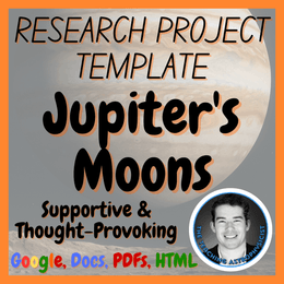 Jupiter's Moons | Space Research Project Template | Digital + Print + HTML