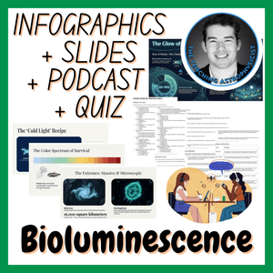 Bioluminescence | Infographics + Slides + Podcast + Quiz | Biology Set