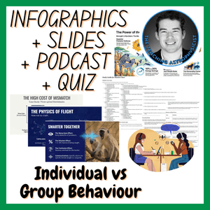 Individual vs Group Behavior | Infographics + Slides + Podcast + Quiz | Biology Set