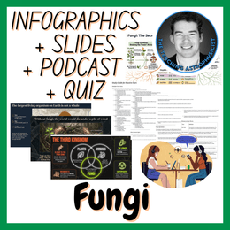 Fungi | Infographics + Slides + Podcast + Quiz | Biology | Life Science Set