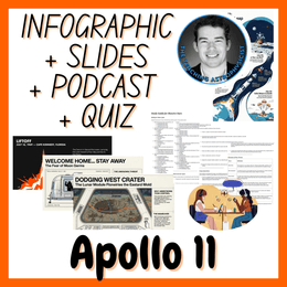 Apollo 11 | Infographic + Slides + Podcast + Quiz Space Science Set