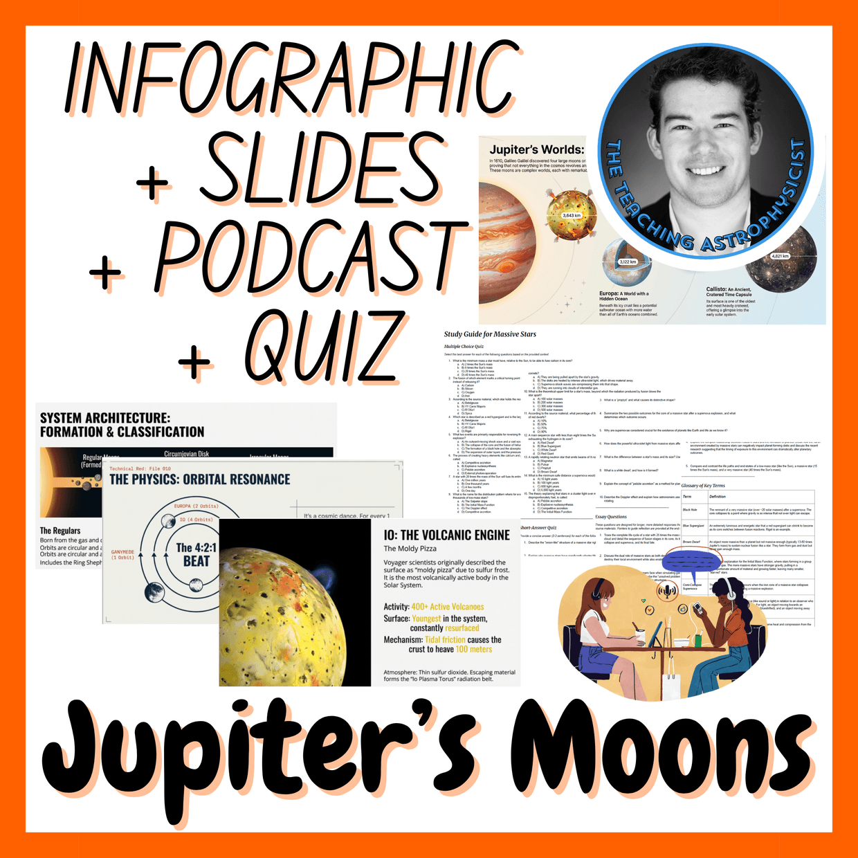 Jupiter's Moons | Infographics + Slides + Podcast + Quiz | Space ...