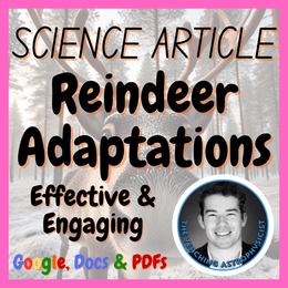 Reindeer Adaptations Christmas Science Reading Passage with Questions Xmas