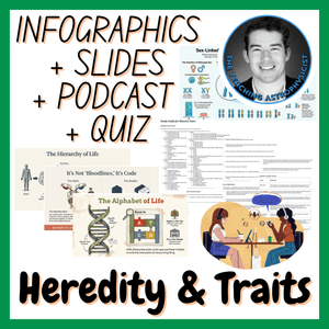 Heredity &amp; Traits | Infographics + Slides + Podcast + Quiz | Biology Science Set
