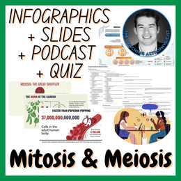 Mitosis &amp; Meiosis | Infographics + Slides + Podcast + Quiz | Biology Set