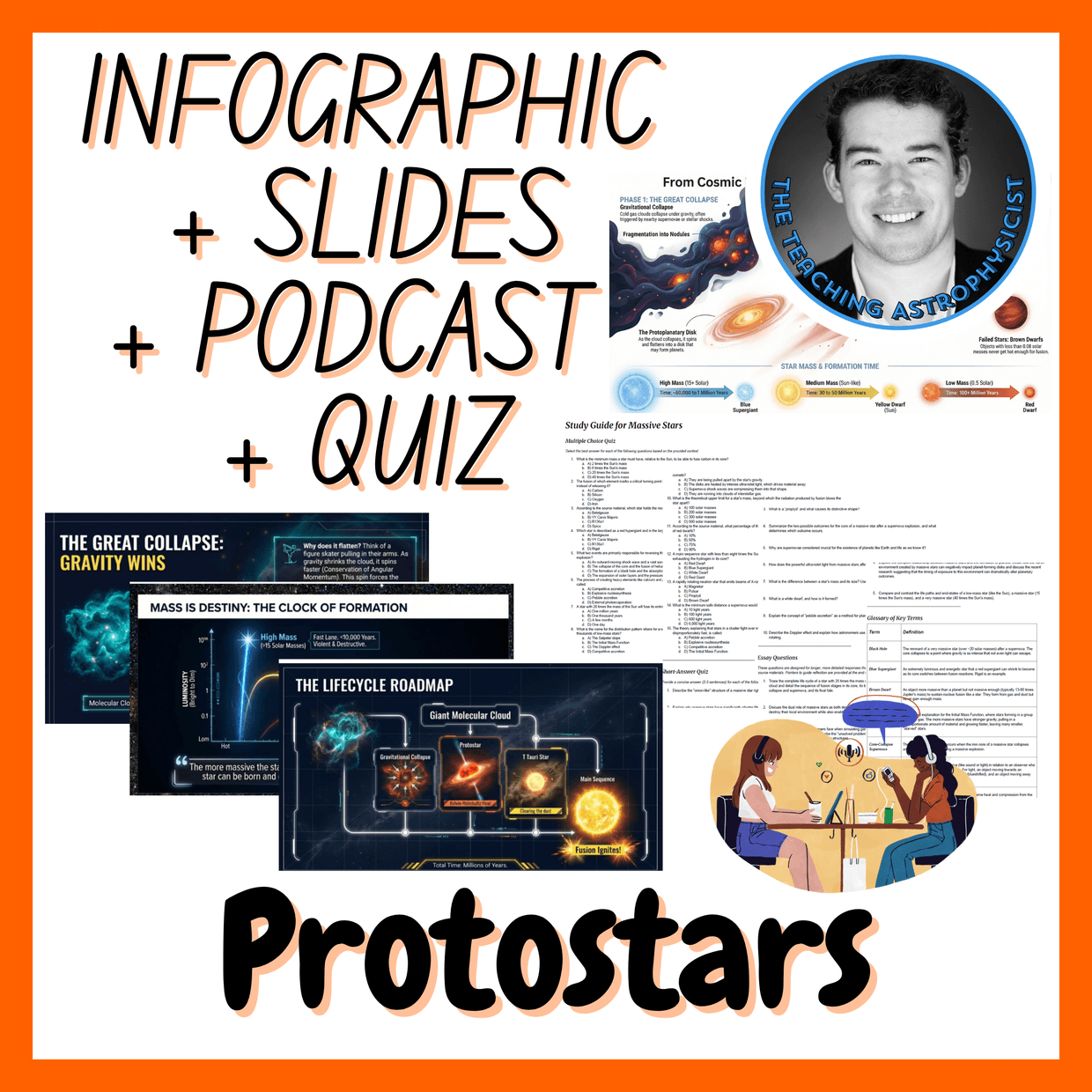 Protostars | Infographics + Slides + Podcast + Quiz | Space Science Set