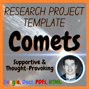 Comets | Astronomy Space Research Project Template | Digital + Print + HTML