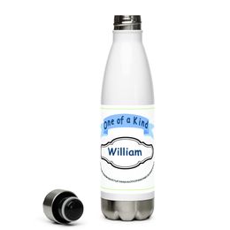 17-ounce, double-walled stainless steel water bottle “What is in a name”  William