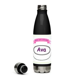 17-ounce, double-walled stainless steel water bottle “What is in a name”  Ava