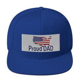  &quot;Proud DAD&quot;- hat is structured with a classic fit, flat brim, and full buckram.