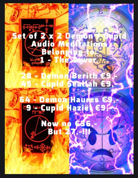 Set of 2 x 2 Demon / Cupid Audio Meditations, belonging to 1 - The Tower. 