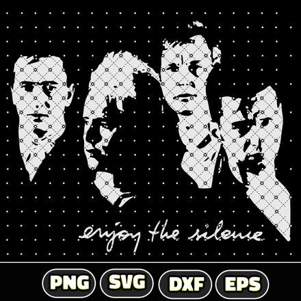 Depeche Mode &quot;Enjoy The Silence&quot; Instant Download SVG, PNG, EPS, DXF. 90&#x27;s music band svg download