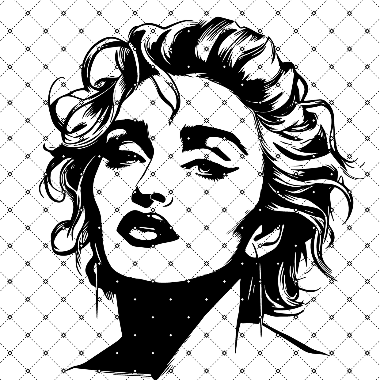 Madonna Illustration SVG. 1980s Madonna PNG Instant Do