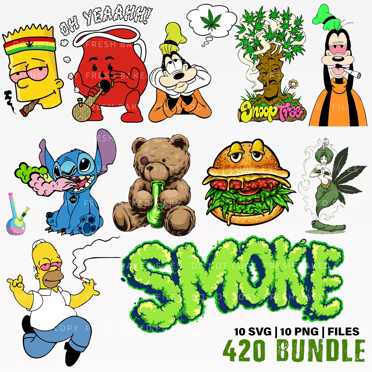 420 Cannabis Funny Cartoon Illustrations For POD, 420 Tees, 420 Wall ...