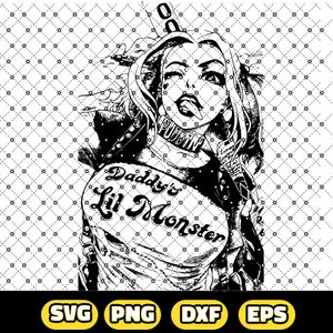 Harley Quinn Digital Download SVG , EPS , PNG, DXF Harley Quinn For Sublimation