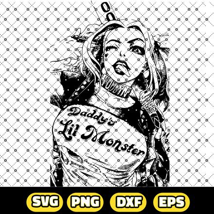 Harley Quinn Digital Download SVG , EPS , PNG, DXF Harley Quinn For Sublimation