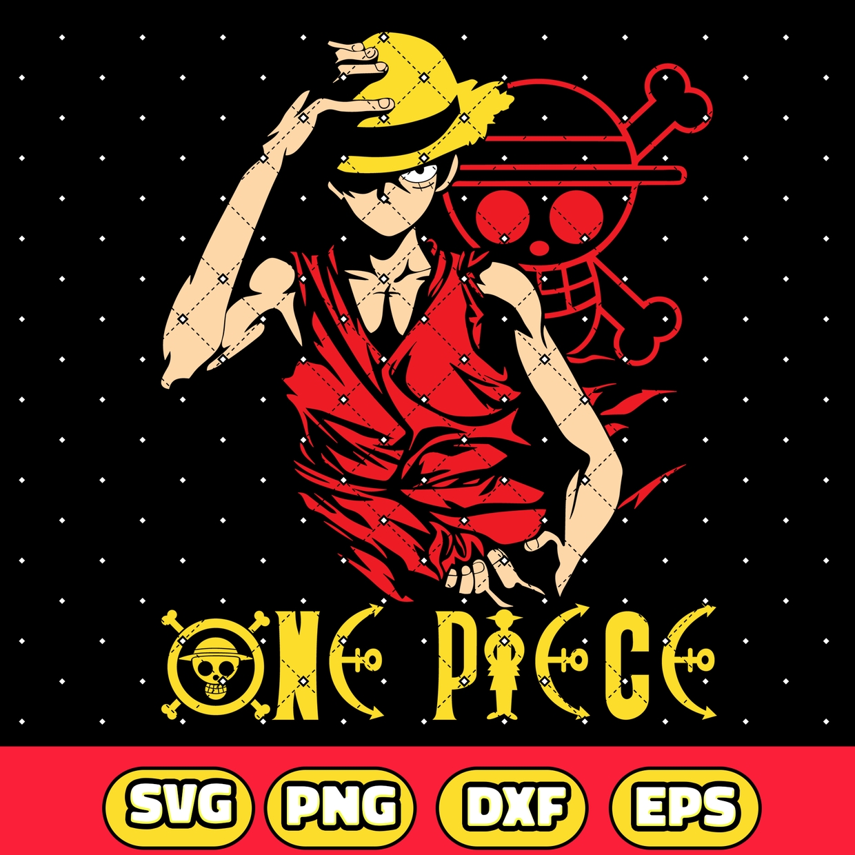 Monkey D. Luffy One Piece SVG Download, EPS, SVG, PNG