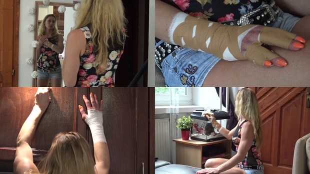 Christa’s bandaged housework