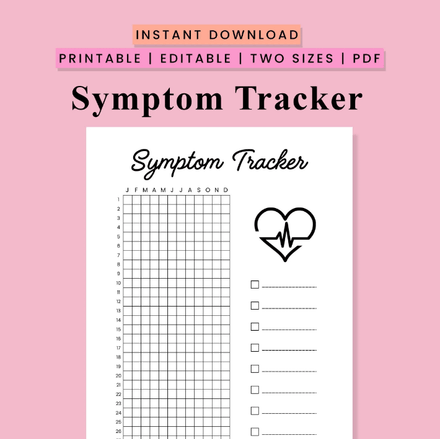 Digital Symptom Journal Page: Download, Print, and Monitor Your Health