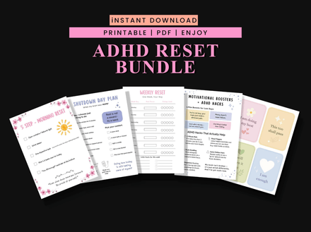ADHD Reset Bundle | Printable | PDF | Digital Download | Journal Page | A4