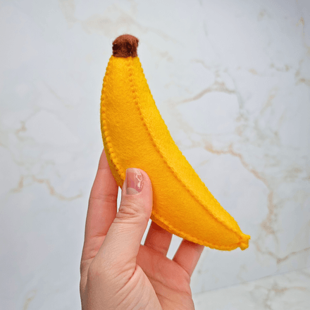 Felt 3D Banana Fruit PDF Sewing Pattern with tutorial - easy felt food for beginners