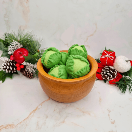Felt Brussel Sprout PDF Sewing Pattern - beginner friendly felt food, ornaments, garlands