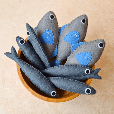 Felt  Fish PDF Sewing Patterns - big fish and sardines, easy and beginner friendly