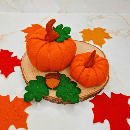 Felt Autumn / Fall PDF Sewing Pattern Bundle, Pumpkin, Acorn and Autumn leaves