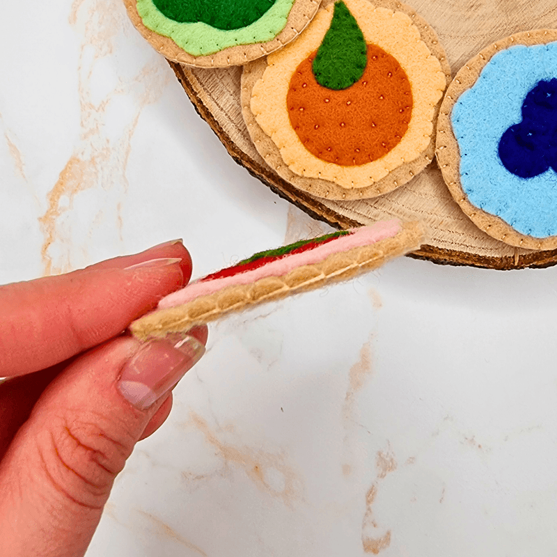 Felt Fruit Cookie / Biscuit PDF Sewing Pattern, easy and beginner friendly
