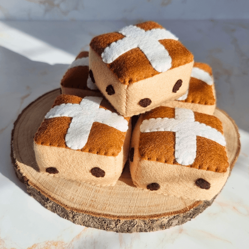Felt Easter Hot Cross Buns PDF Sewing Pattern &amp; Photo Tutorial, easy and beginner friendly