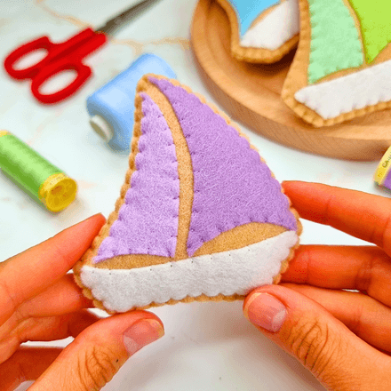 Sew your own felt Sailboat biscuits - PDF sewing pattern with tutorial